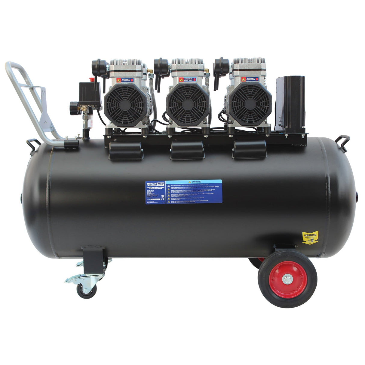 SIP QT AIR DD 4.5hp 200ltr Ultra Low Noise Compressor & Hose Reel Package - SIP-05498AHR15 - SIP Tools UK - Trade Counter Direct