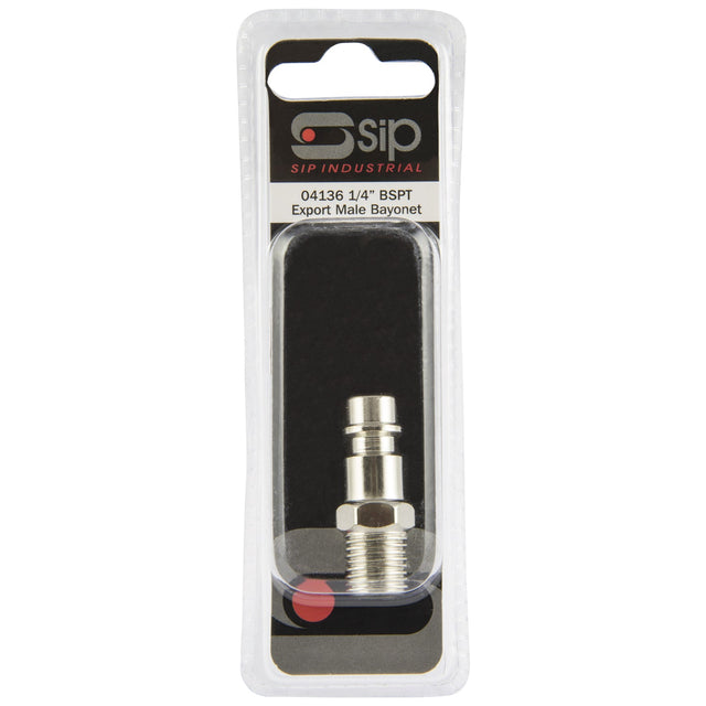 SIP Type 25 Euro Plug Adaptor 1/4" BSP Male Thread - SIP-04136 - SIP Tools UK - Trade Counter Direct