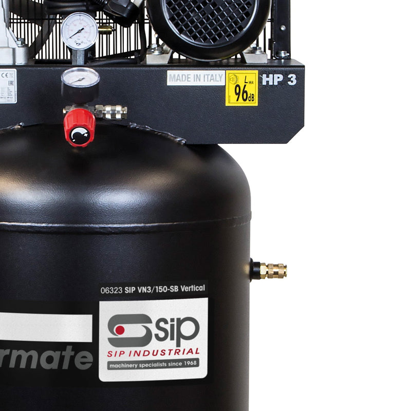 SIP VN3/150-SB 150ltr Vertical Belt Drive Compressor - SIP-06323 - SIP Tools UK - Trade Counter Direct