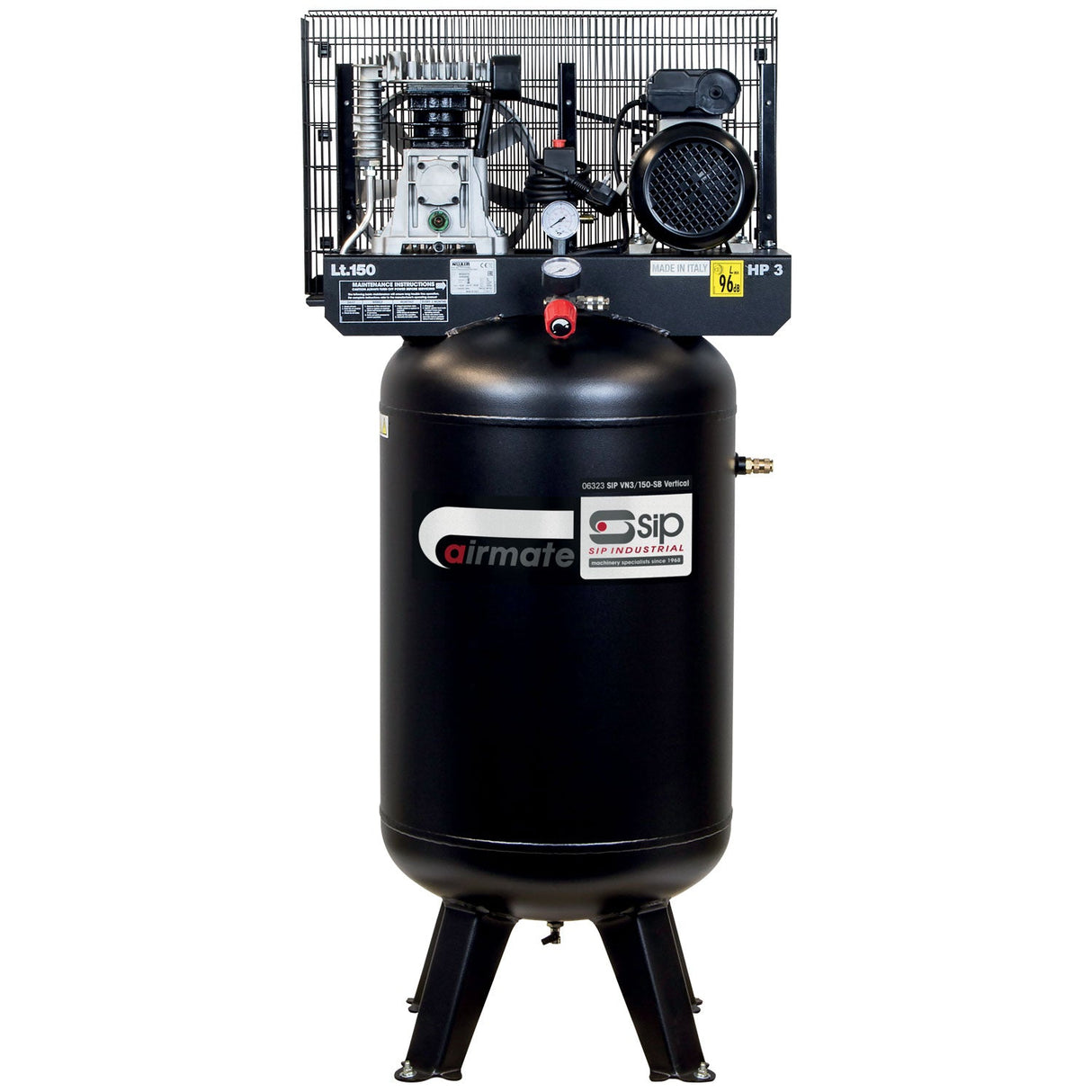 SIP VN3/150-SB 150ltr Vertical Belt Drive Compressor - SIP-06323 - SIP Tools UK - Trade Counter Direct