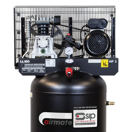 SIP VN3/150-SB 150ltr Vertical Belt Drive Compressor - SIP-06323 - SIP Tools UK - Trade Counter Direct