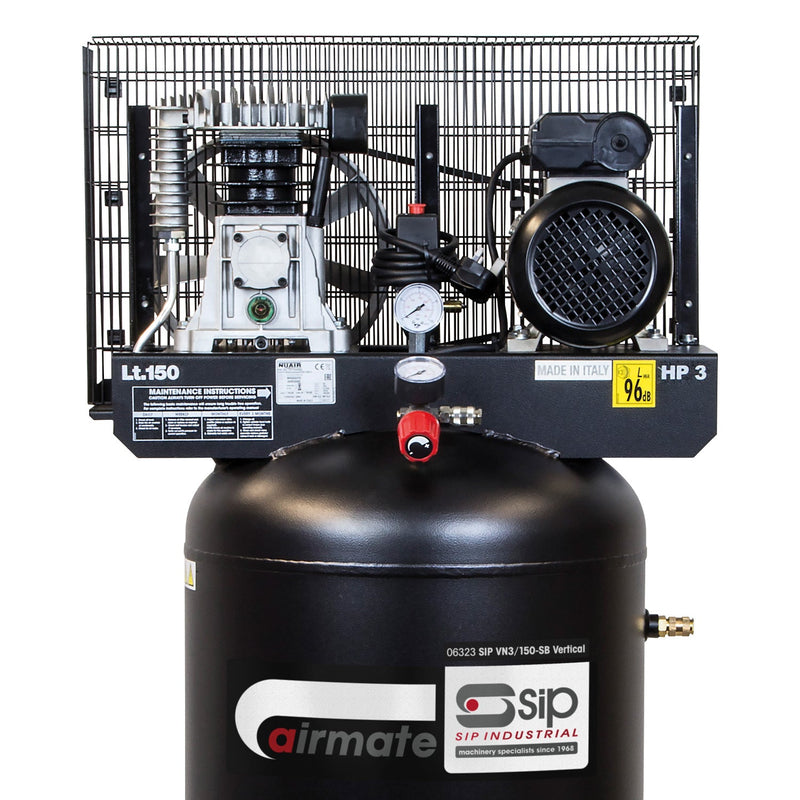 SIP VN3/150-SB 150ltr Vertical Belt Drive Compressor - SIP-06323 - SIP Tools UK - Trade Counter Direct