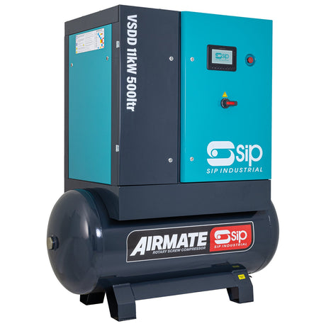 SIP VSDD 11kW 8bar 500ltr 400v Rotary Screw Compressor - SIP-08262 - SIP Tools UK - Trade Counter Direct