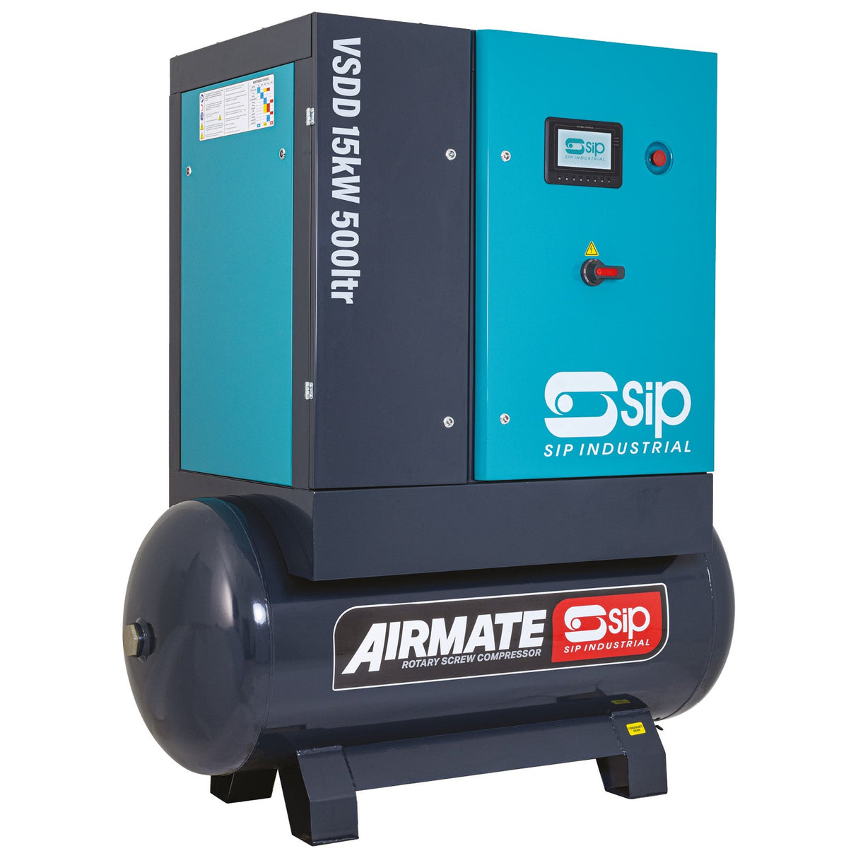 SIP VSDD 15kW 10bar 500ltr 400v Rotary Screw Compressor - SIP-08268 - SIP Tools UK - Trade Counter Direct