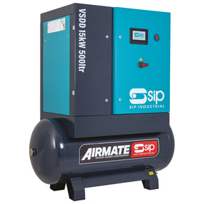 SIP VSDD 15kW 10bar 500ltr 400v Rotary Screw Compressor - SIP-08268 - SIP Tools UK - Trade Counter Direct
