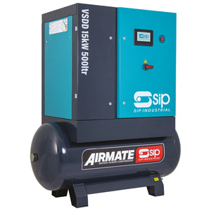 SIP VSDD 15kW 10bar 500ltr 400v Rotary Screw Compressor - SIP-08268 - SIP Tools UK - Trade Counter Direct