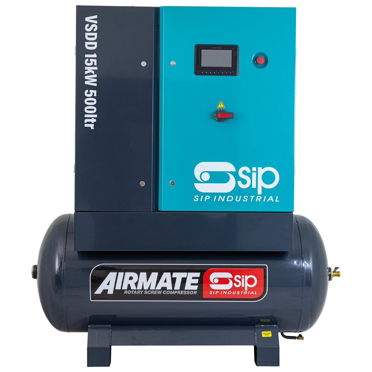 SIP VSDD 15kW 10bar 500ltr 400v Rotary Screw Compressor - SIP-08268 - SIP Tools UK - Trade Counter Direct