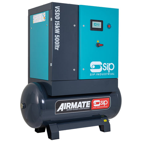 SIP VSDD 15kW 8bar 500ltr 400v Rotary Screw Compressor - SIP-08263 - SIP Tools UK - Trade Counter Direct