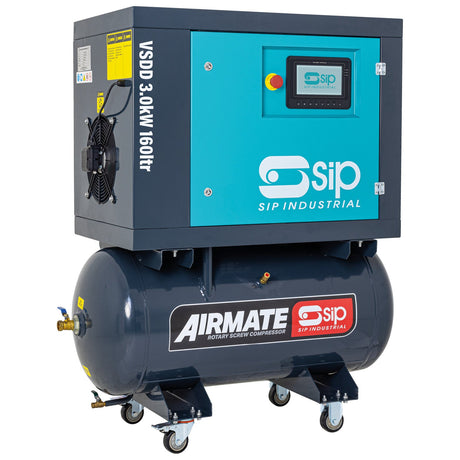 SIP VSDD 3kW 8bar 160ltr 230v Rotary Screw Compressor - SIP-08255 - SIP Tools UK - Trade Counter Direct