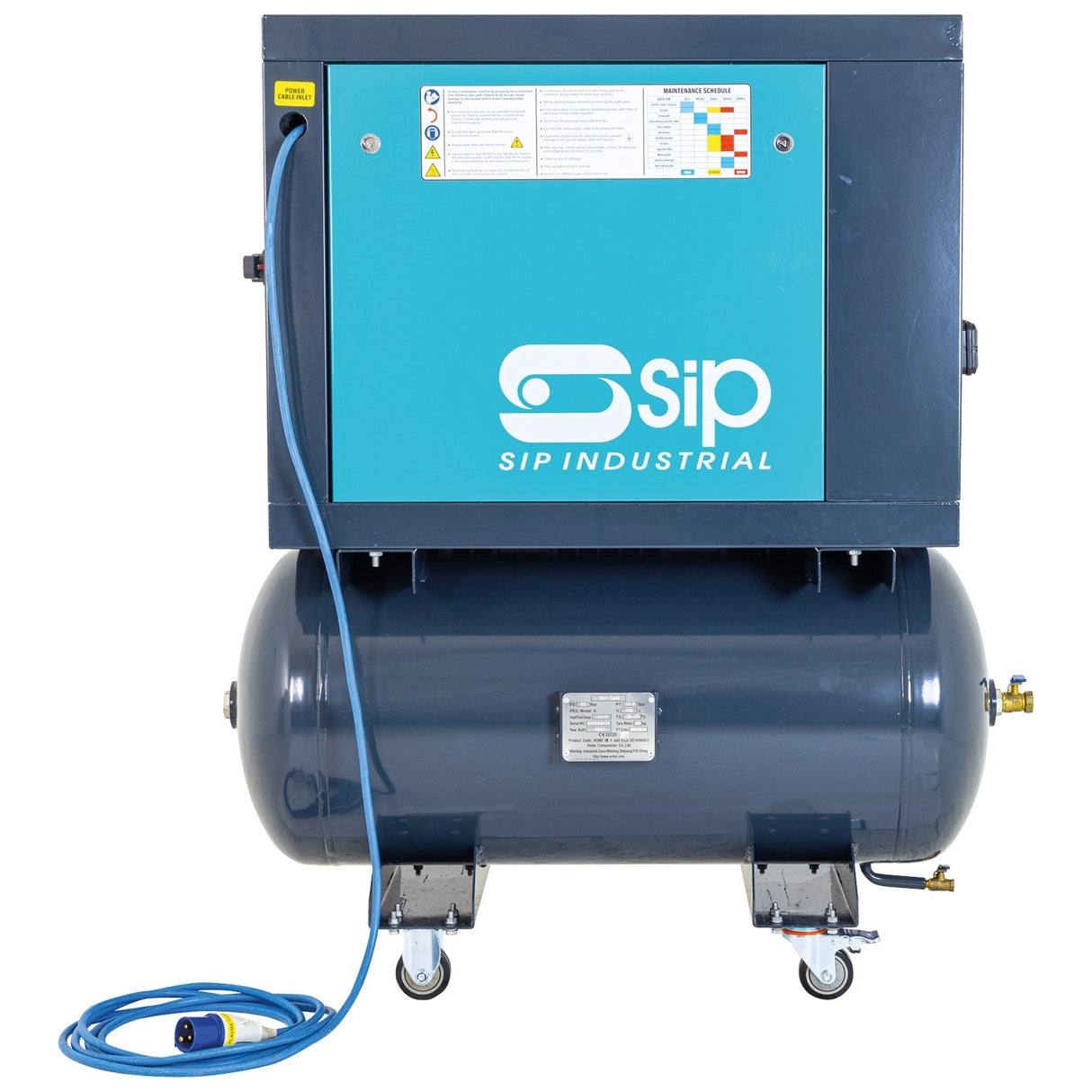 SIP VSDD 5.5kW 8bar 160ltr 230v Rotary Screw Compressor - SIP-08257 - SIP Tools UK - Trade Counter Direct