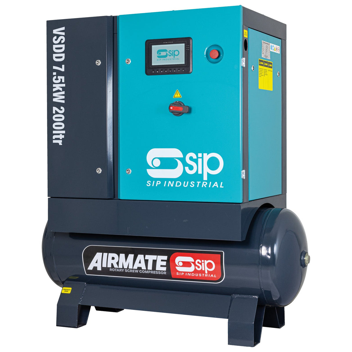 SIP VSDD 7.5kW 10bar 200ltr 400v Rotary Screw Compressor - SIP-08261 - SIP Tools UK - Trade Counter Direct