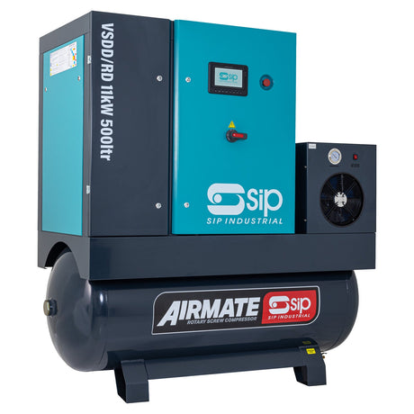 SIP VSDD/RD 11kW 8bar 500ltr 400v Rotary Screw Compressor with Dryer - SIP-08266 - SIP Tools UK - Trade Counter Direct