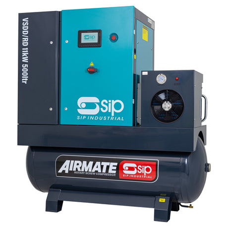 SIP VSDD/RD 11kW 8bar 500ltr 400v Rotary Screw Compressor with Dryer - SIP-08266 - SIP Tools UK - Trade Counter Direct