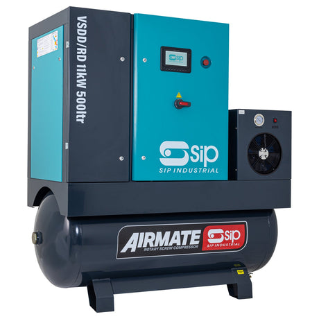 SIP VSDD/RDF 11kW 10bar 500ltr 400v Rotary Screw Compressor with Dryer & Filter - SIP-08276 - SIP Tools UK - Trade Counter Direct