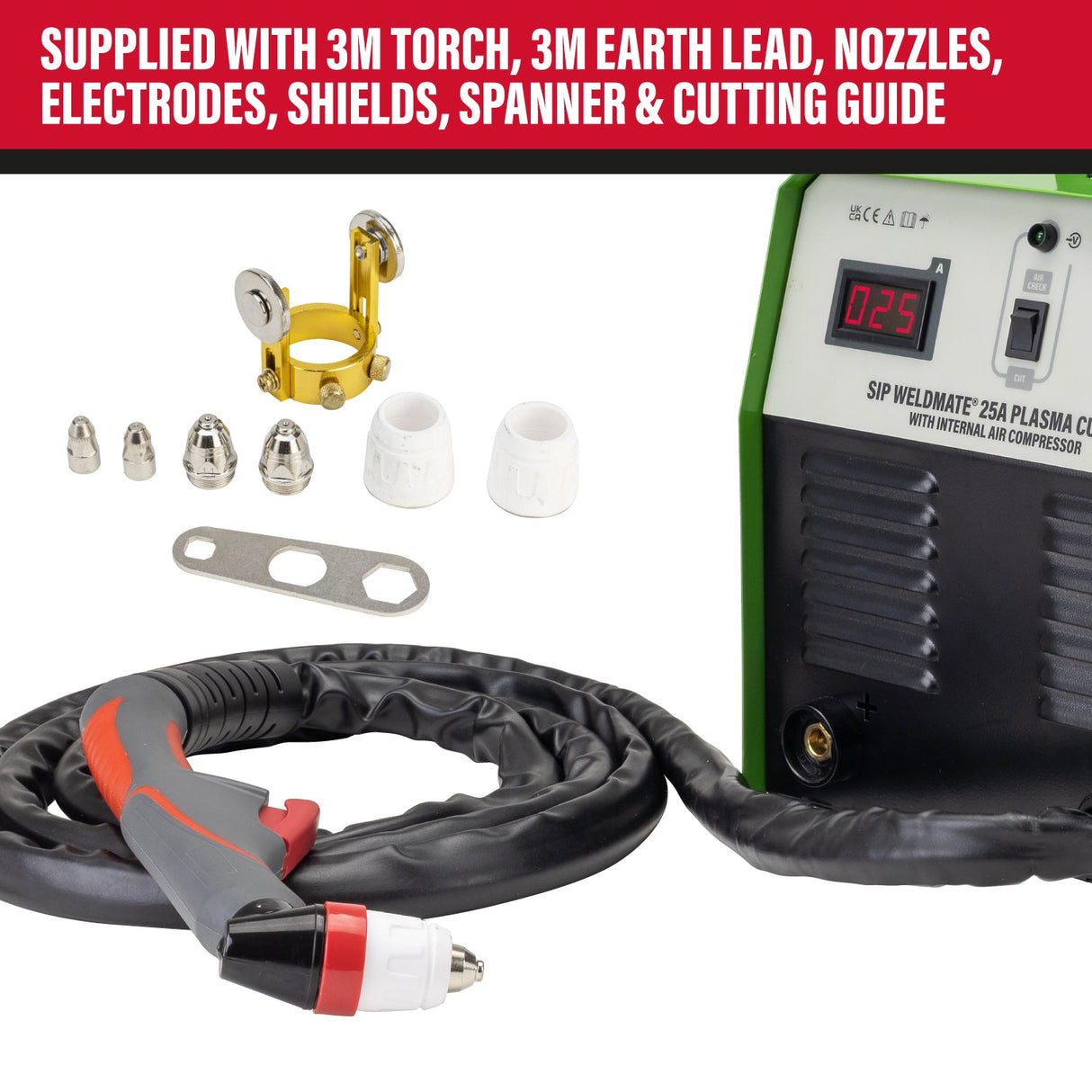 SIP WELDMATE® 25A Inverter Plasma Cutter with Internal Compressor - SIP-05683 - SIP Tools UK - Trade Counter Direct