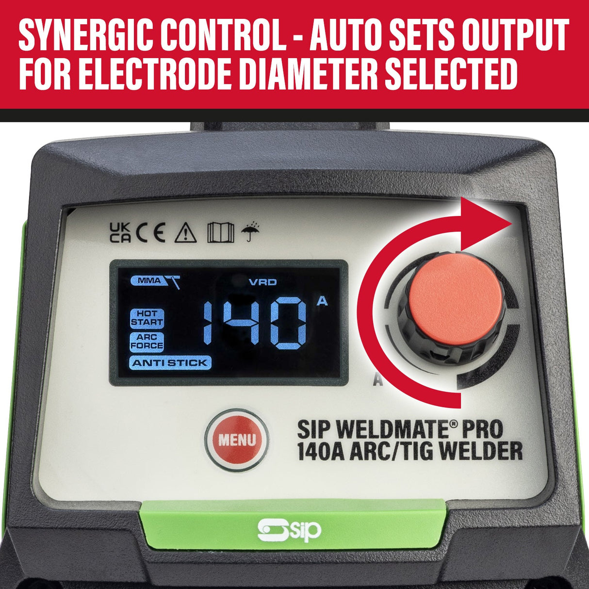 SIP WELDMATE® PRO 140A ARC/TIG Inverter Welder - SIP-05690 - SIP Tools UK - Trade Counter Direct