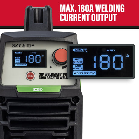 SIP WELDMATE® PRO 180A ARC/TIG Inverter Welder - SIP-05696 - SIP Tools UK - Trade Counter Direct