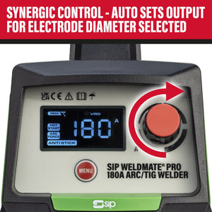 SIP WELDMATE® PRO 180A ARC/TIG Inverter Welder - SIP-05696 - SIP Tools UK - Trade Counter Direct