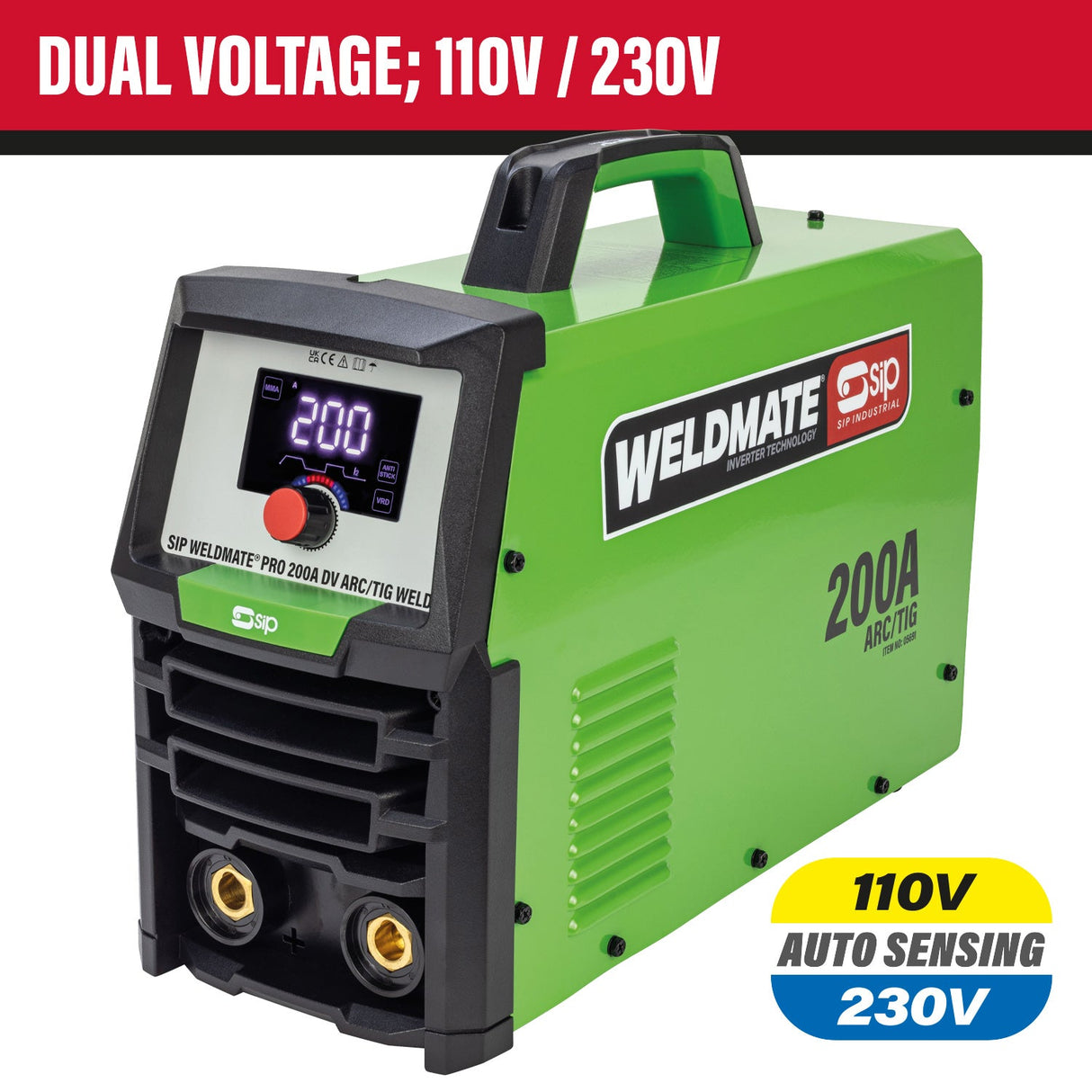 SIP WELDMATE® PRO 200A DV ARC/TIG Inverter Welder - SIP-05691 - SIP Tools UK - Trade Counter Direct
