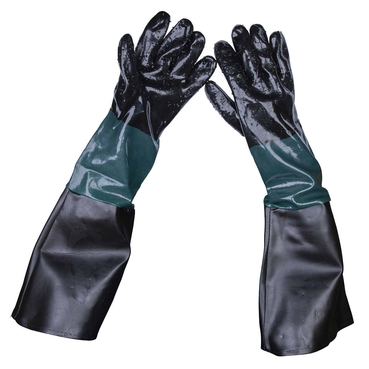 Sealey SSP41 Shot Blasting Gauntlets 585mm Cuffed Pair