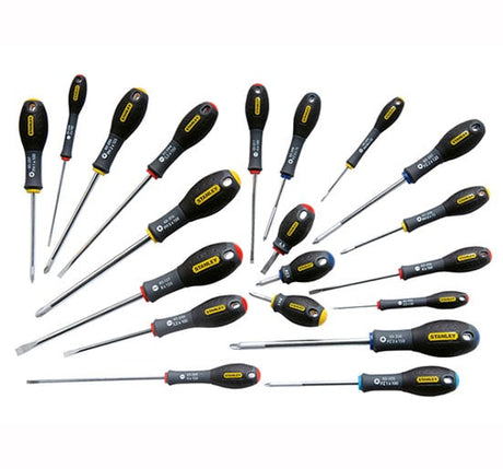Stanley FatMax Screwdriver Set Parallel/Flared /Phillips /Pozi 20 Piece - 20 Piece Set - STA562572 - Stanley - Trade Counter Direct
