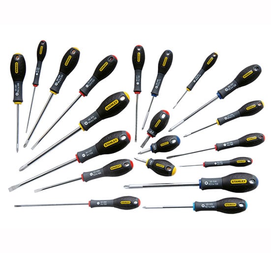 Stanley FatMax Screwdriver Set Parallel/Flared /Phillips /Pozi 20 Piece - 20 Piece Set - STA562572 - Stanley - Trade Counter Direct