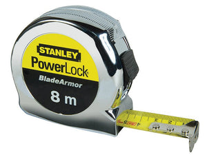 Stanley PowerLock BladeArmor Pocket Tape 8m (Width 25mm) (Metric only) - STA033527 - Stanley - Trade Counter Direct