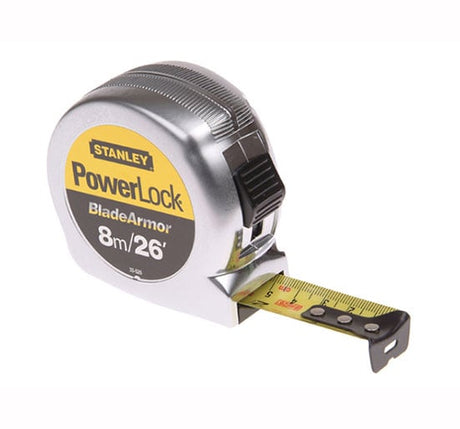 Stanley Powerlock Rule Blade Armor 8m / 26ft - 8m Tape - STA033526 - Stanley - Trade Counter Direct