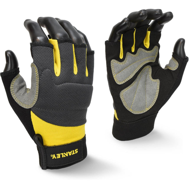 Stanley SY640 Fingerless Performance Gloves - Yellow/Grey/Black - Size Itm (35424 - 66006 - 01) - 35424-66006-01 - Stanley - Trade Counter Direct