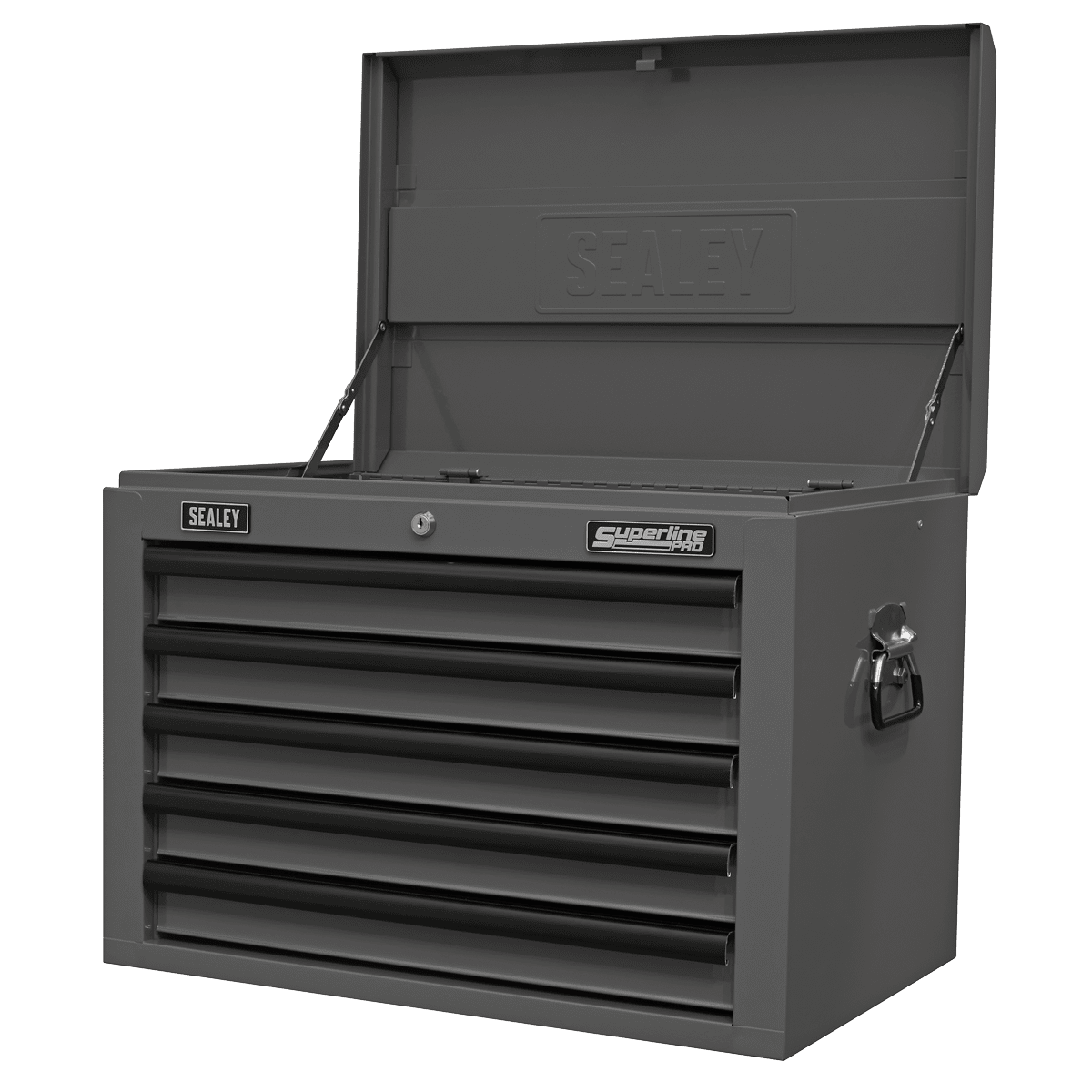 Superline Pro AP26059TG 5 Drawer Topchest with Ball - Bearing Slides - Grey/Black - AP26059TG - Sealey Tools UK - Trade Counter Direct