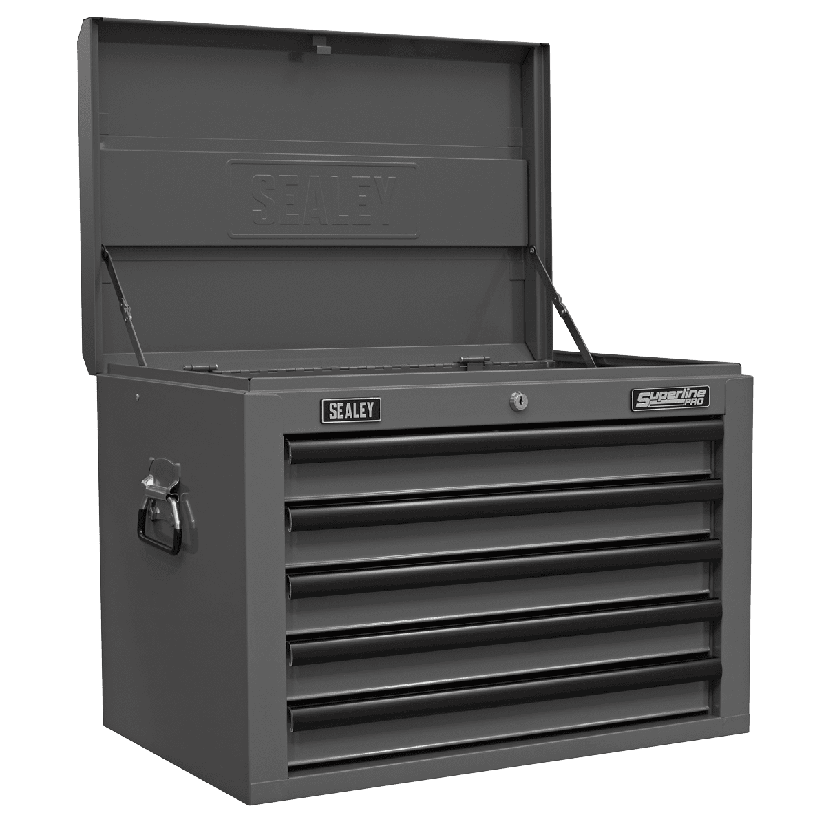 Superline Pro AP26059TG 5 Drawer Topchest with Ball - Bearing Slides - Grey/Black - AP26059TG - Sealey Tools UK - Trade Counter Direct