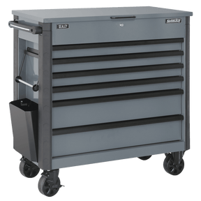 Superline Pro AP366G 6 Drawer Mobile Tool Cabinet with Ball Bearing Slides - Grey - AP366G - Sealey Tools UK - Trade Counter Direct