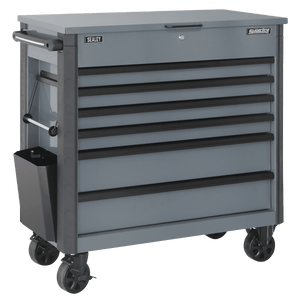 Superline Pro AP366G 6 Drawer Mobile Tool Cabinet with Ball Bearing Slides - Grey - AP366G - Sealey Tools UK - Trade Counter Direct