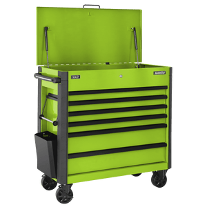 Superline Pro AP366HV 6 Drawer Mobile Tool Cabinet with Ball Bearing Slides - Green - AP366HV - Sealey Tools UK - Trade Counter Direct