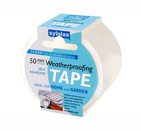 Sylglas Clear Waterproofing Tape 50mm x 6m - 50mm x 6m - SYLWT506 - Sylglas - Trade Counter Direct