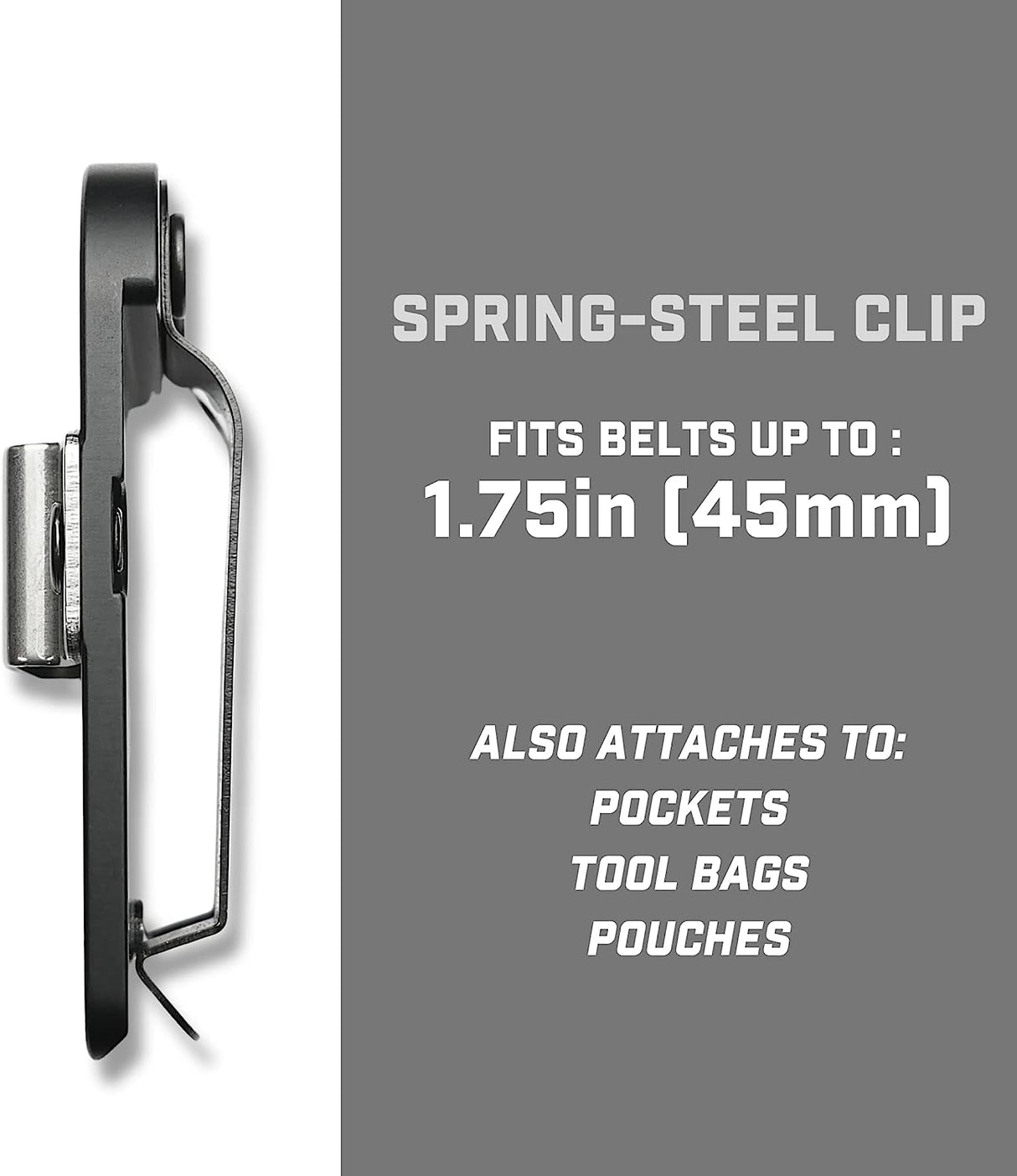 Holstery TapeMaster PRO -Clip-On Tactical Tape Measure Holder with Metal Belt Clip