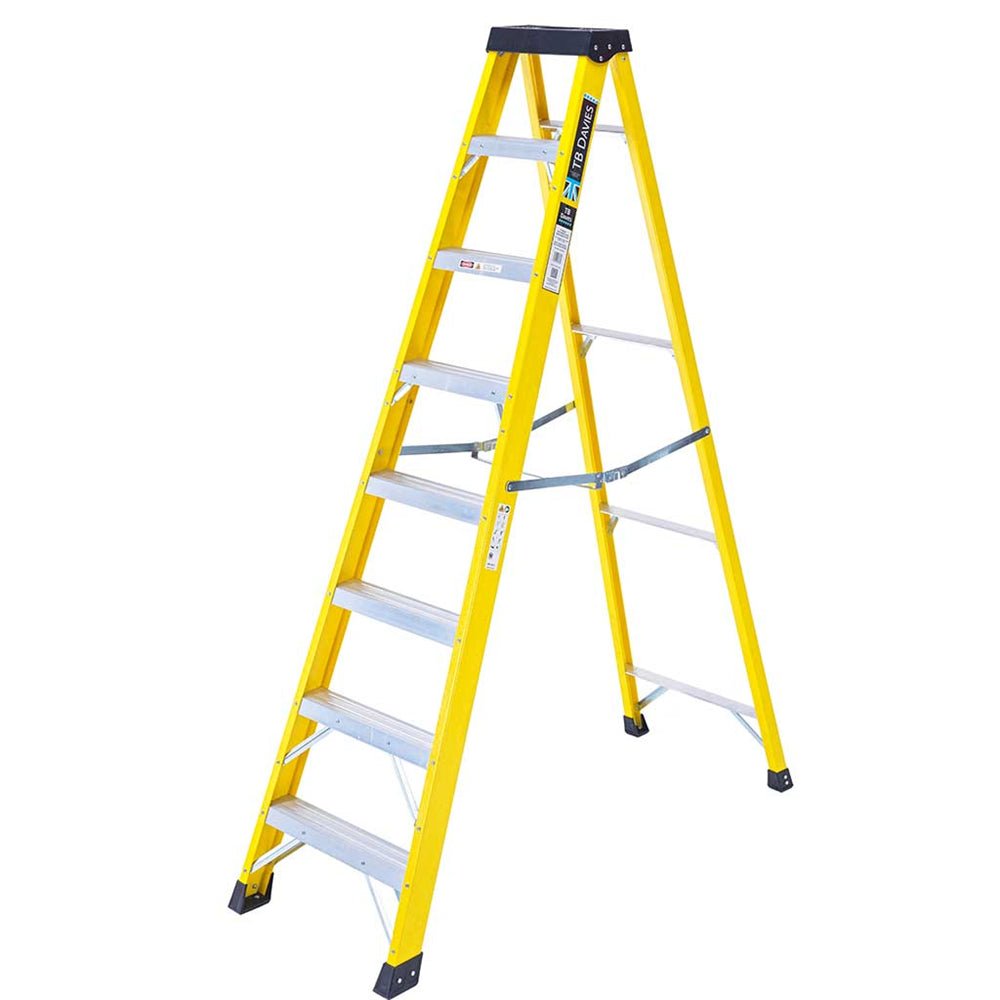 TB Davies 1235 - 008 8 Tread Heavy - Duty Fibreglass Swingback Step Ladder - 1235-008 - TB Davies - Trade Counter Direct