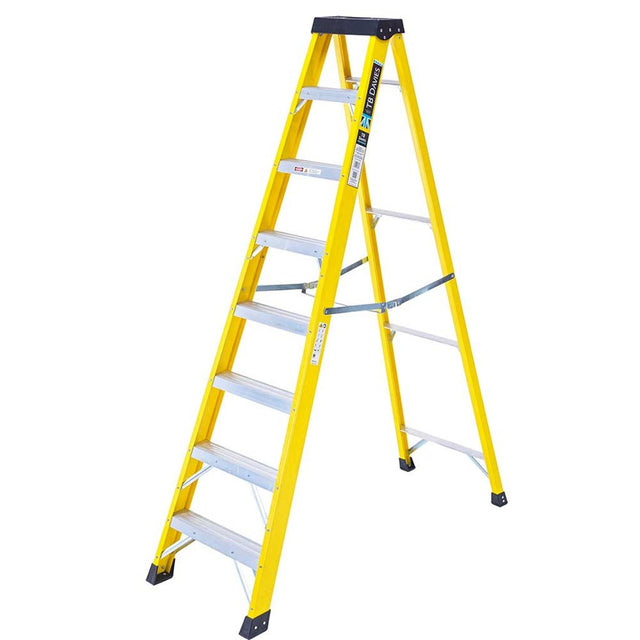 TB Davies 1235 - 008 8 Tread Heavy - Duty Fibreglass Swingback Step Ladder - 1235-008 - TB Davies - Trade Counter Direct