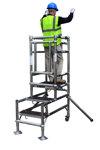 TB Davies 1274 - 085 Telescopic Podium Step 3–4 Tread with Guardrail (BS8620) -  - TB Davies - Trade Counter Direct