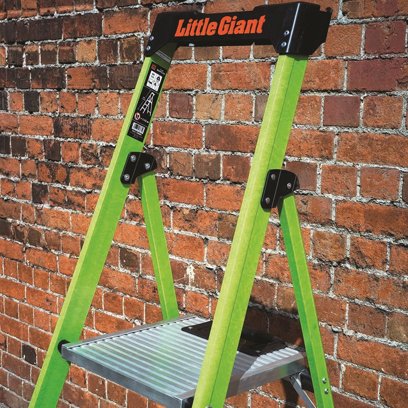 TB Davies 1303 - 952 2 Tread Little Giant Mighty Lite Hi - Viz GRP Fibreglass Step Ladder - 1303-952 - Little Giant - Trade Counter Direct