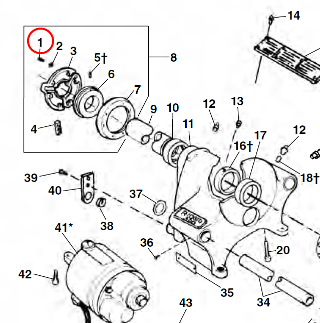 RIDGID 46790 – Rear Centering Head Screw (Pack of 6) - 46790 - Ridgid Tools - Trade Counter Direct