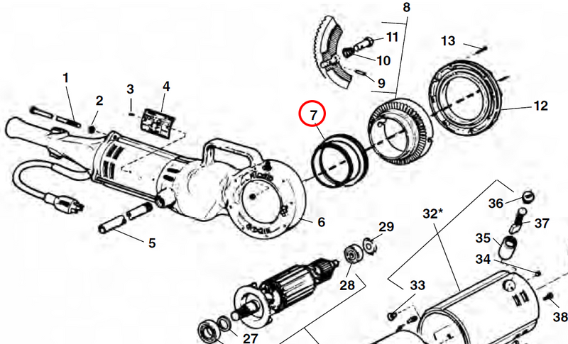 RIDGID 44060 – Head Bearing - 44060 - Ridgid Tools - Trade Counter Direct