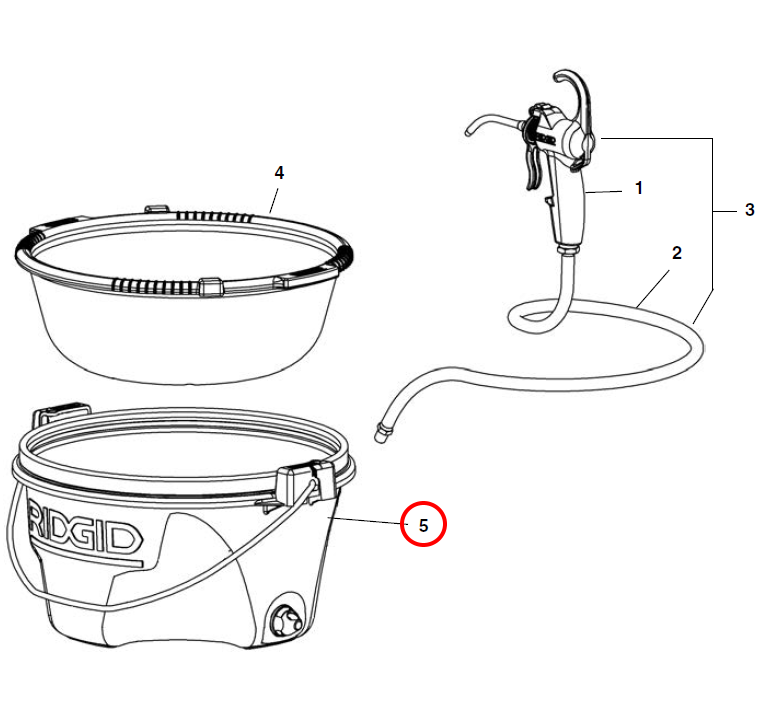 RIDGID 15373 – 418 Bucket Assembly - 15373 - Ridgid Tools - Trade Counter Direct