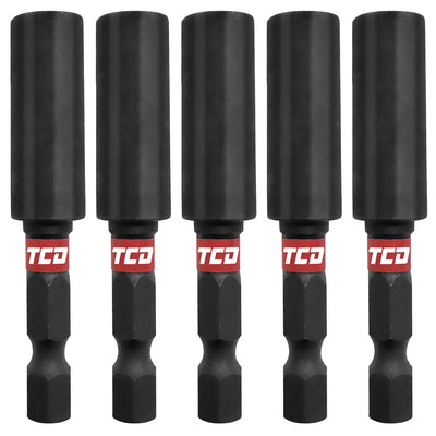 TCD Shock Resistant Magnetic Bit Holder 1/4in Hex 60mm - Pack of 5 - TCD0004 - TCD0004 - tcd - Trade Counter Direct