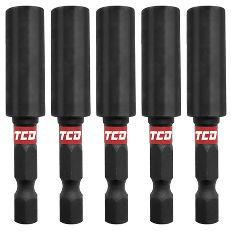 TCD Shock Resistant Magnetic Bit Holder 1/4in Hex 60mm - Pack of 5 - TCD0004 - TCD0004 - tcd - Trade Counter Direct