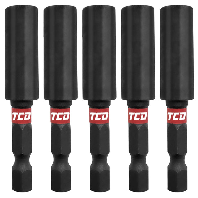 TCD Shock Resistant Magnetic Bit Holder 1/4in Hex 60mm - Pack of 5 - TCD0004 - TCD0004 - tcd - Trade Counter Direct