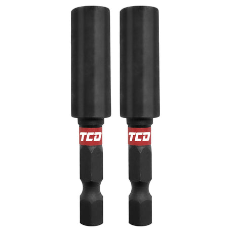 TCD Shock Resistant Magnetic Bit Holder 1/4in Hex 60mm - Twin Pack - TCD0002 - TCD0002 - tcd - Trade Counter Direct