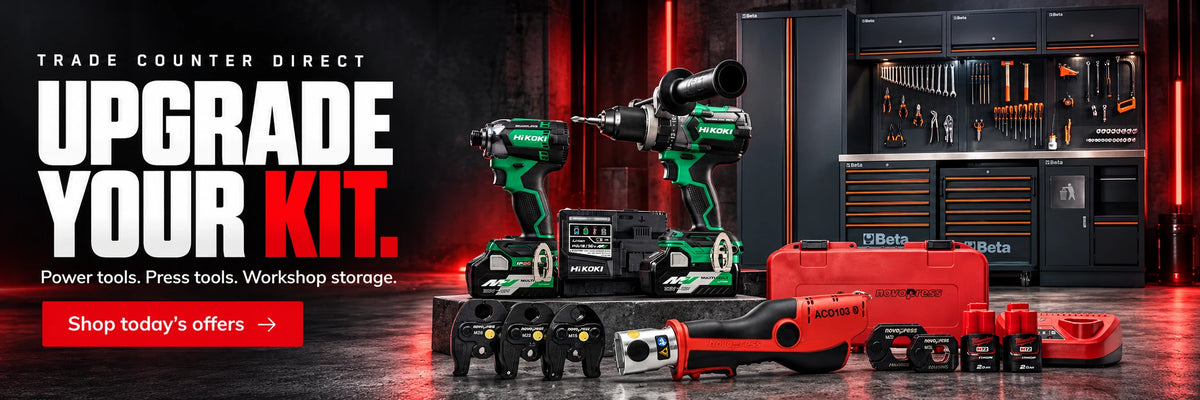 Upgrade your kit. Power tools, press tools and workshop storage. HiKOKI tools, Novopress ACO103 and Beta C45PRO workshop storage.
