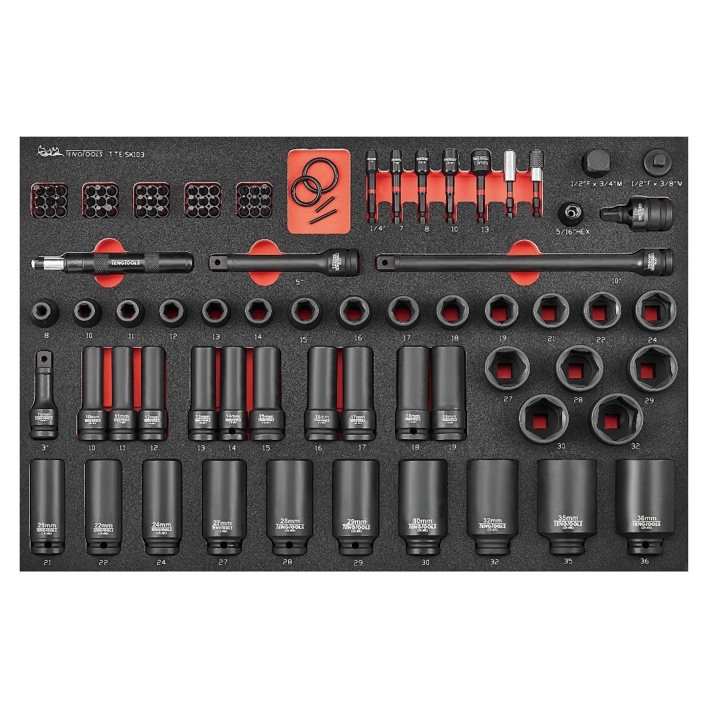 TengTools TCMME741 Ltd Edition 26" Foam Series Stack Tool Kit - 741 Piece