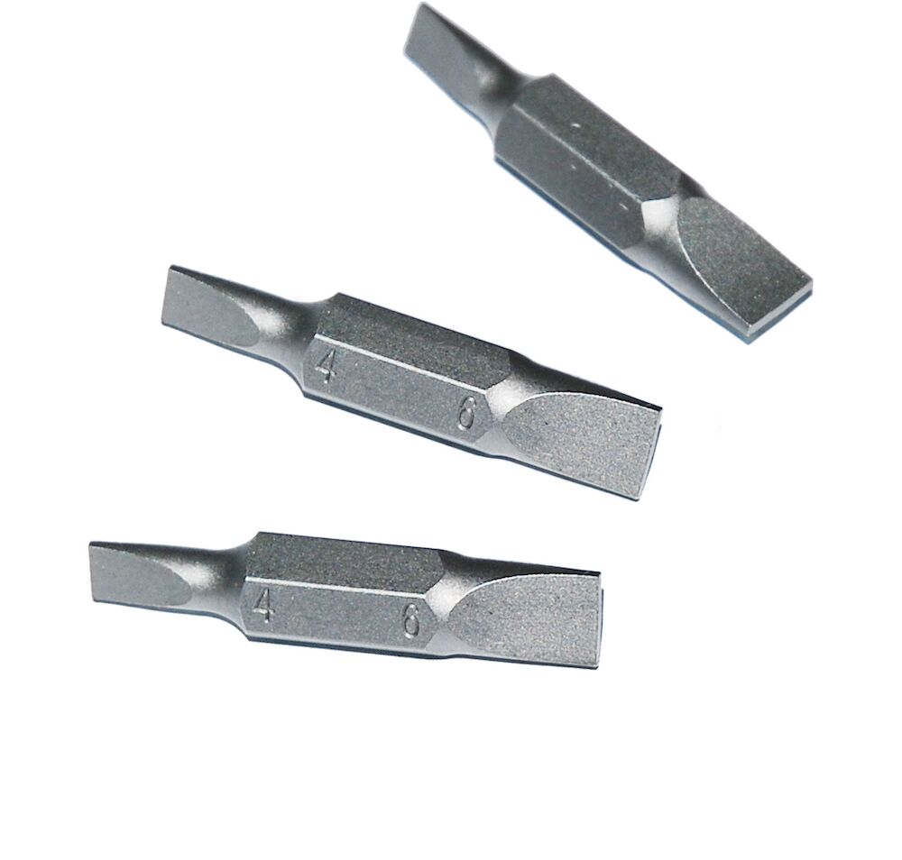 Teng 1/4" Double Ended Flat Bits 4mm x 6mm ×5 - FTF32406005 - TENGFTF32406005 - Teng Tools - Trade Counter Direct